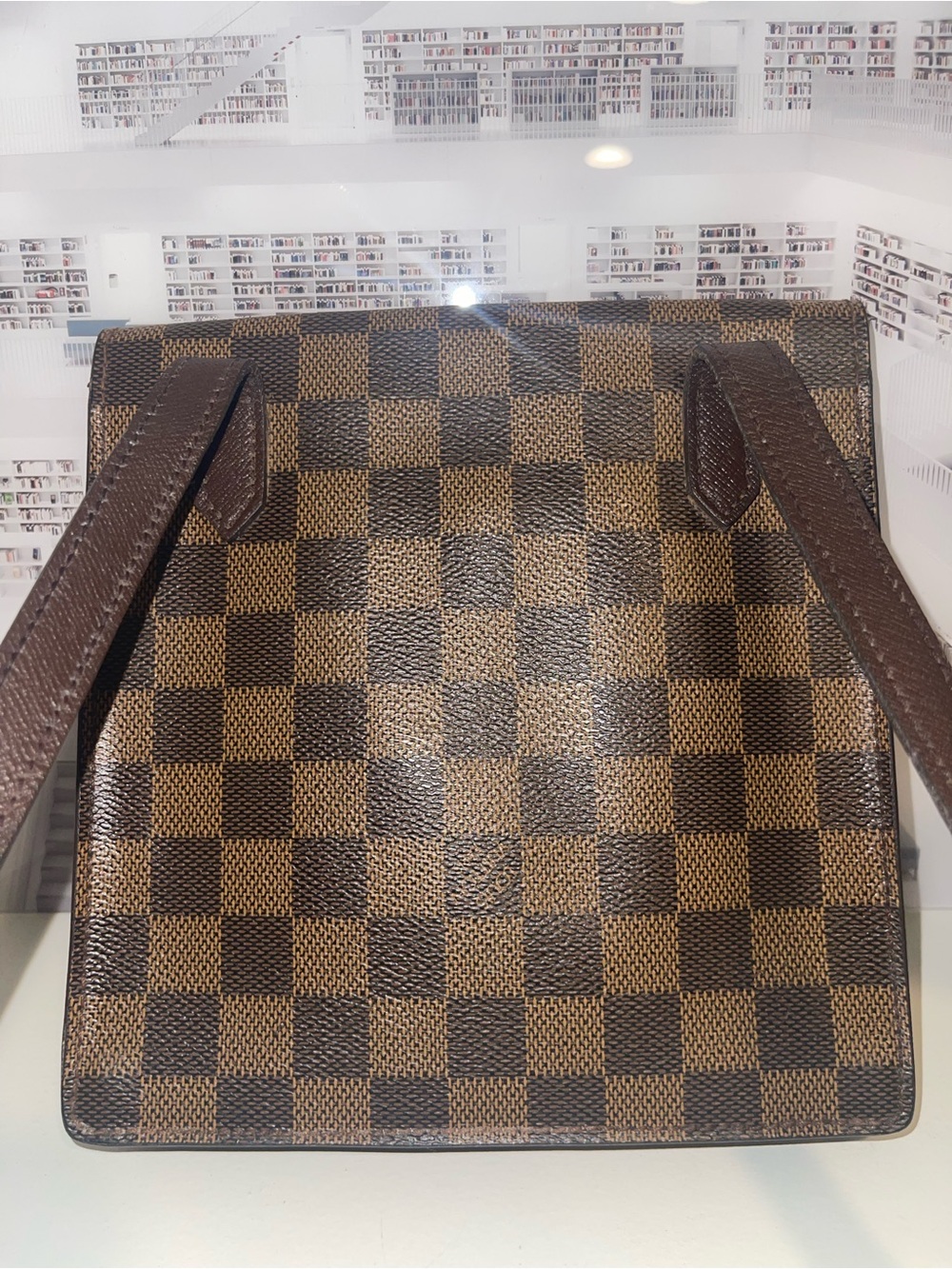 Authentic Vintage Louis Vuitton Damier Ebene Brown Crossbody Gold Hardware Snap - Picture 2 of 16